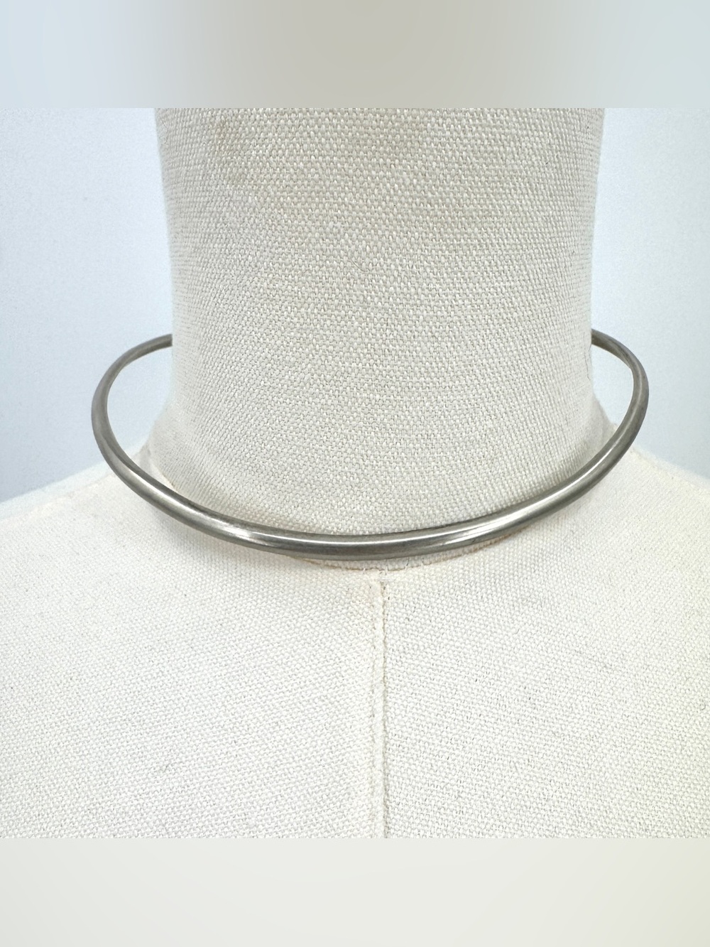 Vintage Abstract Sterling Silver Minimalist Choker Necklace
